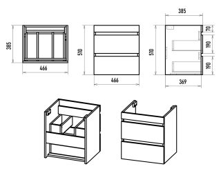 Подвесная тумба под раковину Misty Енисей 50см белый